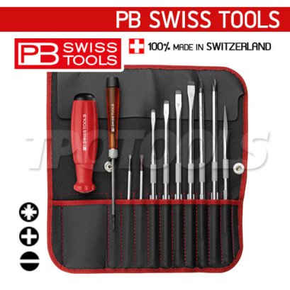PB9216-RED ชุดไขควงซองหนัง 12 ตัว/ชุด PB SWISS TOOLS