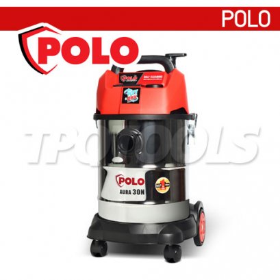 AURA30N เครื่องดูดฝุ่นน้ำ-แห้ง ถังสแตนเลส 30 ลิตร 1200W รุ่นกึ่งงานหนัก POLO