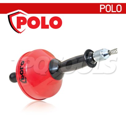 POLO เครื่องล้างท่อมือหมุน / งูเหล็กทลวงท่อตัน รุ่น GQ-38S-3 เหมาะสำหรับทำความสะอาดท่อขนาด 50 มม (2 นิ้ว) ความยาวสาย 6 ม. (โปโล)