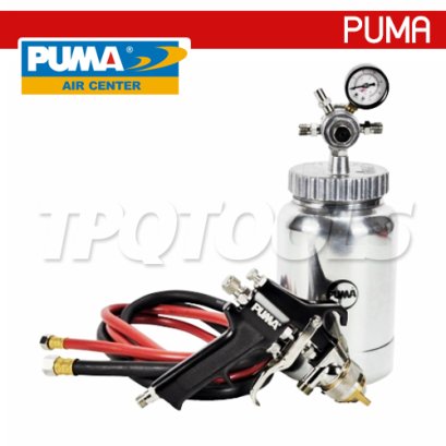 AS-1070 ชุดกาพ่นสีลม พร้อมสายลม 3/8&quot; หัวฉีด 1 มม. ความจุถัง 2 ลิตร แรงดัน 35-50 PSI พูม่า &quot;PUMA&quot;
