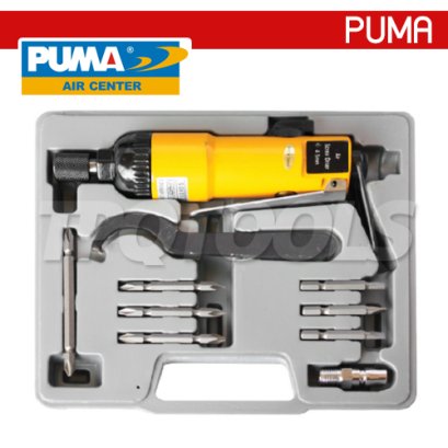AT-4060K ไขควงลมครบชุด 1/4&quot; / 2 หุน ความเร็วรอบ 11000 RPM แรงบิด 25 FTLBS ท่อลมเข้า 1/4&quot; แรงดันลม 90 PSI ใช้กับดอกไขควง 6 เหลี่ยม พูม่า &quot;PUMA&quot;