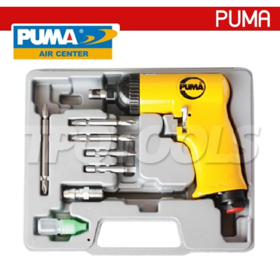 AT-4068K ไขควงลมครบชุด 1/4&quot; / 2 หุน ความเร็วรอบ 10000 RPM แรงบิด 30 FTLBS ท่อลมเข้า 1/4&quot; แรงดันลม 90 PSI ใช้กับดอกไขควง 6 เหลี่ยม พูม่า &quot;PUMA&quot;