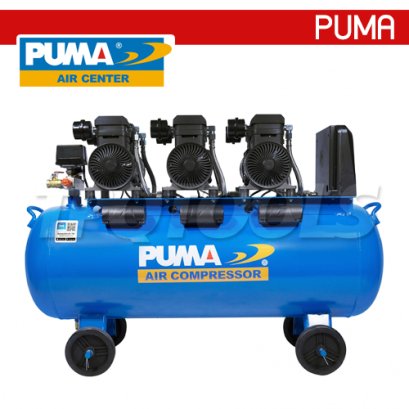 FORCE-120 ปั๊มลมไร้น้ำมันพูม่า (ออยล์ฟรี) OIL-FREE ความจุถัง 120 ลิตร 1450Wx3 มอเตอร์ทองแดง รอบมอเตอร์ 2850 RPM พูม่า PUMA
