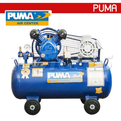 PP21-PPM220V ปั๊มลมพูม่าระบบสายพาน 1 แรงม้า 220V 2 ลูกสูบ ถังลมจุ 92 ลิตร ปริมาณลม 203.20 ลิตร/นาที พูม่า PUMA