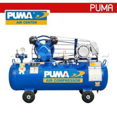 PP22-PPM220V ปั๊มลมพูม่าระบบสายพาน 2 แรงม้า 220V 2 ลูกสูบ ถังลมจุ 148 ลิตร ปริมาณลม 298 ลิตร/นาที พูม่า PUMA