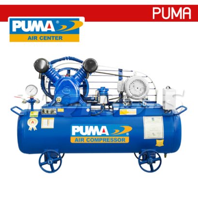PP23P-PPM380V ปั๊มลมพูม่าระบบสายพาน 3 แรงม้า 380V 2 ลูกสูบ ถังลมจุ 260 ลิตร ปริมาณลม 550 ลิตร/นาที พูม่า PUMA