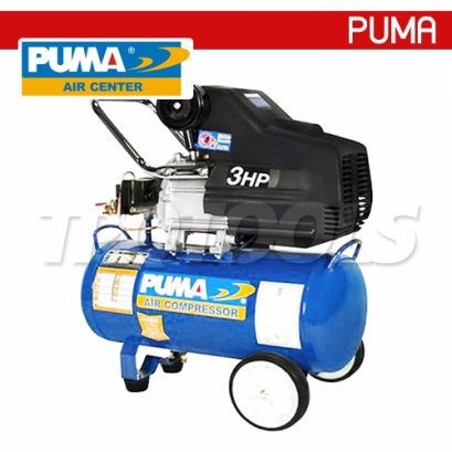 XM-2525 ปั๊มลมโรตารี่พูม่า (ปั๊มลมระบบขับตรง) ขนาด 3 HP ความจุถังลม 25 ลิตร แรงดันลม 8 บาร์ มอเตอร์ 2850 RPM มอเตอร์ในตัว พูม่า PUMA