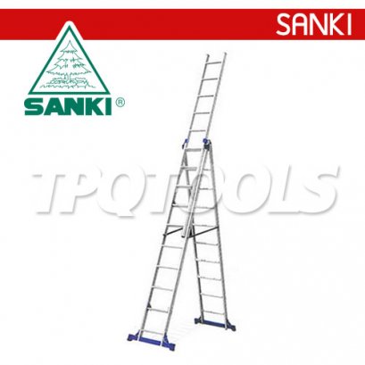 LD-SA0314 (14 ขั้น) บันไดอลูมิเนียมซันกิกางปรับพาด 3 ตอน SANKI