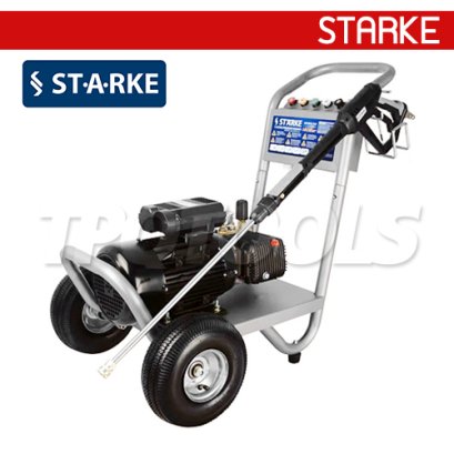 SK1512C/3.0 เครื่องฉีดน้ำแรงดันอุตสาหกรรม 140 บาร์ มอเตอร์ 3 แรง 1450 รอบ/นาที ไฟ 220V สายอัดฉีดแรงดันยาว 10 เมตร แบบรถเข็นล้อหลัง 2ล้อ STARKE