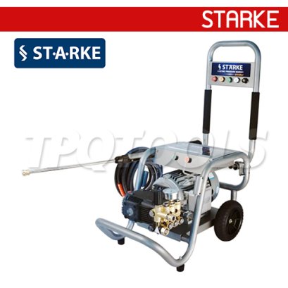 SK1809C/5.5 เครื่องฉีดน้ำแรงดันอุตสาหกรรม 200 บาร์ มอเตอร์ 5.5 แรง 4 POLE 1450 รอบ/นาที ไฟ 380V สายอัดฉีดแรงดันยาว 15 เมตร แบบรถเข็นล้อหลัง 2ล้อ STARKE