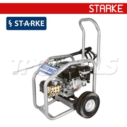 SK-3000E/G เครื่องฉีดน้ำแรงดันอุตสาหกรรม 200 บาร์ เครื่องยนต์เบนซิน 6.5 HP เชือกดึงสตาร์ท สายอัดฉีดแรงดันยาว 15 เมตร แบบรถเข็นล้อหลัง 2ล้อ STARKE