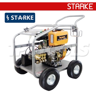 SK-3600F/D (ดีเซล) เครื่องฉีดน้ำแรงดันอุตสาหกรรม 250 บาร์ เครื่องยนต์เบนซิน 13 HP เครื่องยนต์ดีเซล ความเร็วรอบ 3400 รอบ/นาที สายอัดฉีดแรงดันยาว 15 เมตร แบบรถเข็น 4 ล้อ STARKE