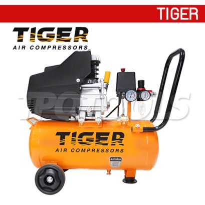 CHEETAH-25 ปั๊มลมระบบขับตรงโรตารี่ ขนาด 3 HP ความจุถังลม 25 ลิตร / 2850 RPM ไทเกอร์ TIGER