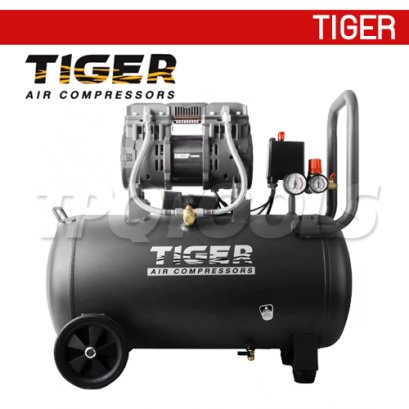 JAGUAR-50-1 ปั๊มลมออยล์ฟรีระบบไร้น้ำมัน ขนาด 50 ลิตร 1390W มอเตอร์ทองแดง รอบมอเตอร์ 2850 RPM ไทเกอร์ TIGER