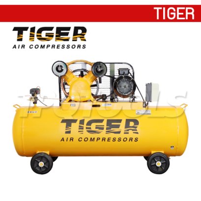 TGA25-340M ปั๊มลมสายพาน ถังลม 340 ลิตร 5 HP มอเตอร์ 5.5 HP 380V ไทเกอร์ TIGER