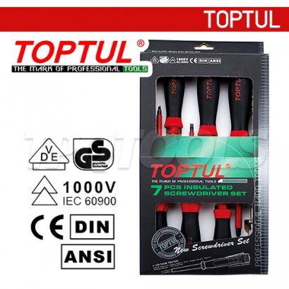 TLGAAE0704 ไขควงชุด VDE (7 ชิ้น/ชุด) TOPTUL