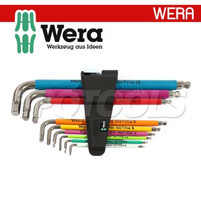 05022669001 WERA ชุดประแจทกเหลี่ยมหลากสี 3950/9 Hex-Plus Stainless (เวร่า)