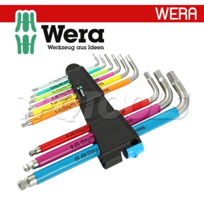 05022699001 WERA ชุดประแจหกเหลื่ยม 3950/9 Hex-Plus Multicolour HF Stainless 1 ลูกปืน (เวร่า)