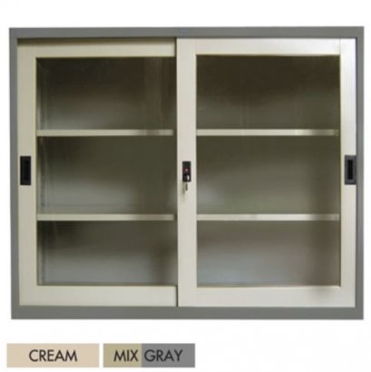 ตู้เหล็กบานเลื่อนกระจก