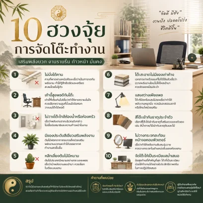 10 ข้อฮวงจุ้ยการจัดโต๊ะทำงาน เช็คลิสต์ทำตามได้ง่าย