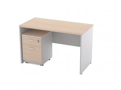 โต๊ะทำงานไม้ ตู้ลิ้นชัก 2 ลิ้นชัก