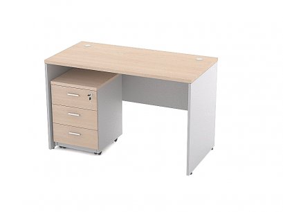 โต๊ะทำงานไม้ ตู้ลิ้นชัก 3 ลิ้นชัก