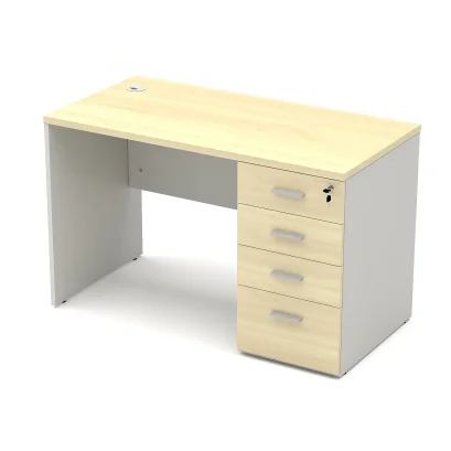 โต๊ะทำงานไม้ 4 ลิ้นชักขวา