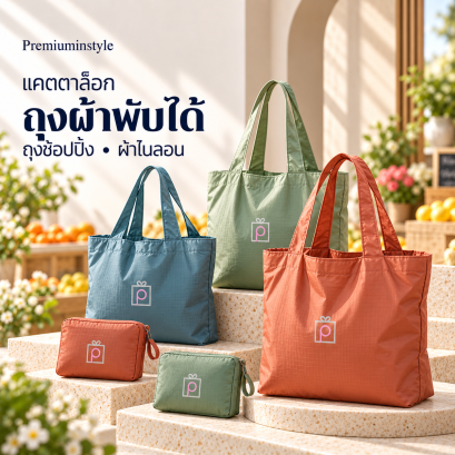 Catalog ถุงผ้าพับได้ ถุงผ้าช้อปปิ้ง ถุงผ้าร่ม Nylon Folding Bag