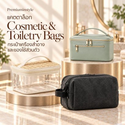 กระเป๋าเครื่องสำอาง กระเป๋าใส่ของใช้ Cosmetic & Toiletry Bags พิมพ์โลโก้