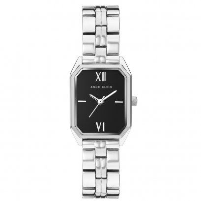 Anne Klein AK/3775BKSV silver tone octagon (24MM x 35MM) นาฬิกาข้อมือผู้หญิง