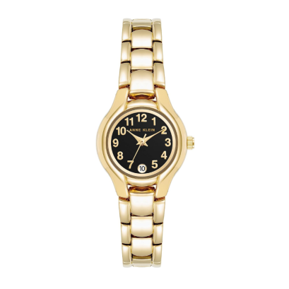 Anne Klein 10-6776BKGP gold tone round (24mm x 29mm) นาฬิกาข้อมือผู้หญิง