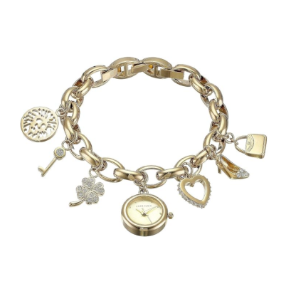 Anne Klein 10-7604CHRM gold tone round (20MM x 20MM) นาฬิกาข้อมือผู้หญิง