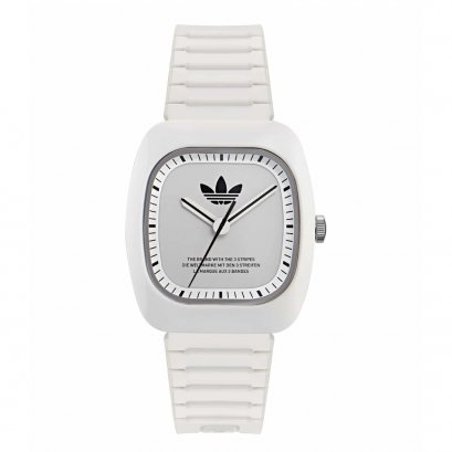 ADIDAS AOSY24030 Unisex Retro Wave One Quartz Watch White 37mm.