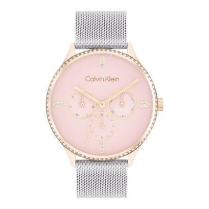 Calvin Klein Dress Women Pink 25200374  Chronograph Mesh Watch 38 mm.
