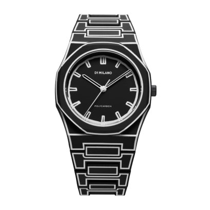 D1 MILANO Watch Men's D1-PCBJ33 Polycarbonate Black Sketch 40.5 mm.