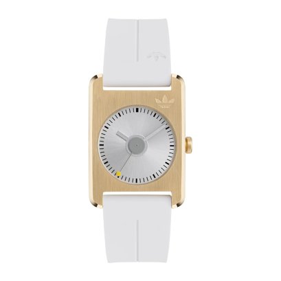 ADIDAS AOST24081 Unisex Retro Pop One Quartz Watch White-Gold 32mm.