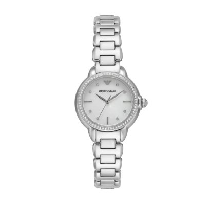 Emporio Armani Silver Tone Analogue Watch AR11596