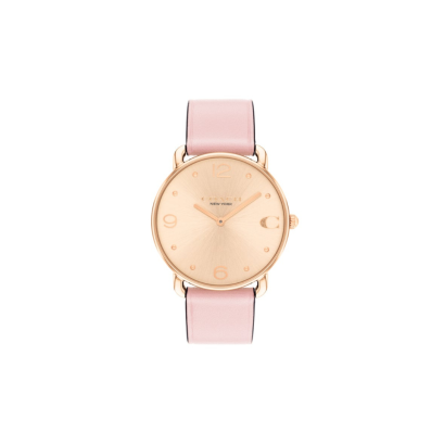 COACH CO14504288 ELLIOT Watch for Women Leather Band Analog Quartz Pink 36 mm.