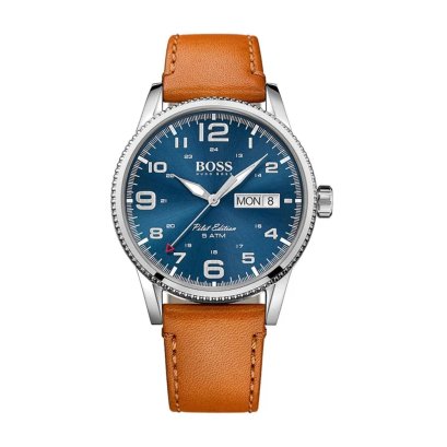 HUGO BOSS นาฬิกาผู้ชาย PILOT VINTAGE รุ่น HB1513331 สายหนัง สีน้ำตาล 44มม.