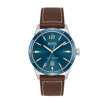 HUGO BOSS นาฬิกาผู้ชาย DRIFTER รุ่น HB1513899 สายหนัง สีน้ำตาล 42มม.