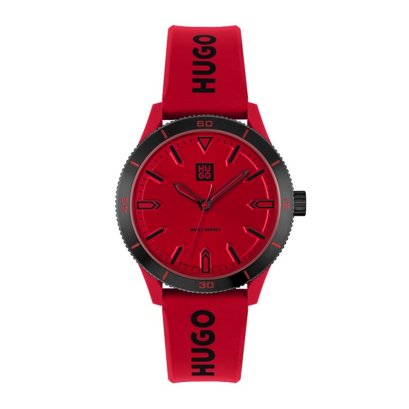 HUGO BOSS นาฬิกาผู้ชาย TR90 รุ่น HB1520027 สายซิลิโคน สีแดง 41มม.