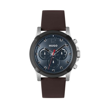 HUGO BOSS นาฬิกาผู้ชาย IMPRESS รุ่น HB1530294 สายหนัง สีน้ำตาล 46มม.