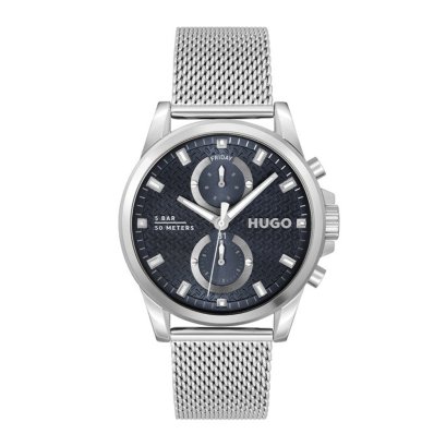 HUGO BOSS นาฬิกาผู้ชาย RUN รุ่น HB1530316 สายสเเตนเลส สีเงิน 44มม.