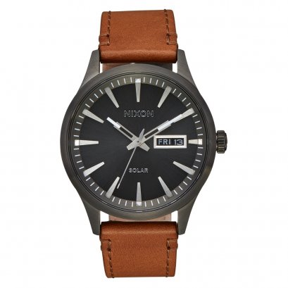 Nixon SENTRY SOLAR LEATHER GUNMETAL