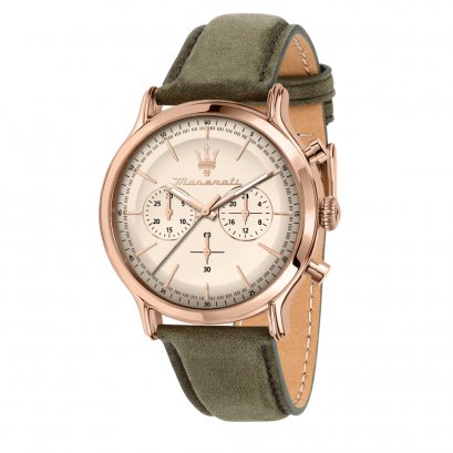 Maserati R8871633007 Epoca Bracelet Cuir vert 42mm.