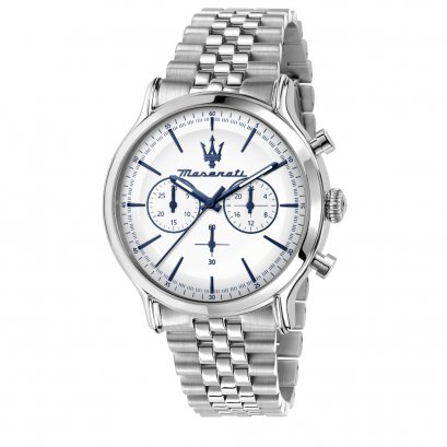 Maserati R8873618034 Epoca Silver Dial Bracelet Watch 42mm.