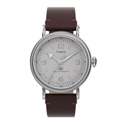 Timex TW2W20300 Waterbury Standard Coin Edge 40mm Leather Strap Watch