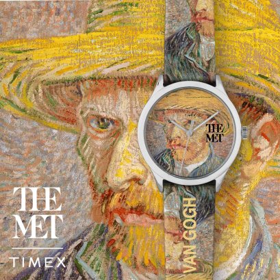 TIMEX TW2W25100 VAN GOGH THE MET  นาฬิกาข้อมือผู้ชาย สายหนัง สีน้ำตาล หน้าปัด 40 มม.