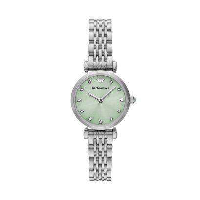 Emporio Armani AR11667 SP25 GIANNI T B WOMEN 28 MM นาฬิกาข้อมือ นาฬิกาผู้หญิง Silver Tone Analogue Watch