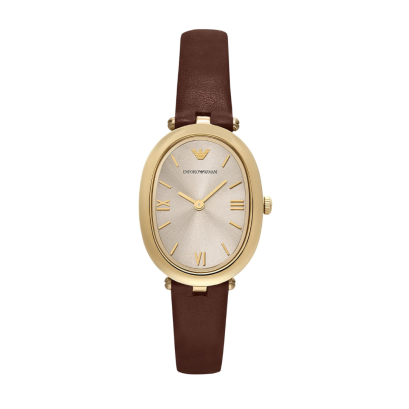Emporio Armani AR11708 FA25 WATCH WOMEN 34MM Two-Hand Brown Leather นาฬิกาข้อมือ นาฬิกา ผู้หญิง